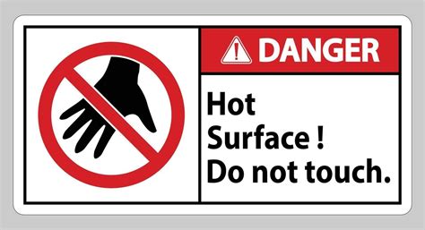 Danger Sign Hot Surface Do Not Touch On White Background 2446347 Vector