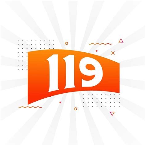 119 number vector font alphabet. Number 119 with decorative element ...