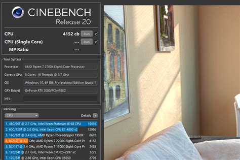 el benchmark de cpu cinebench se actualiza  la version   mayores