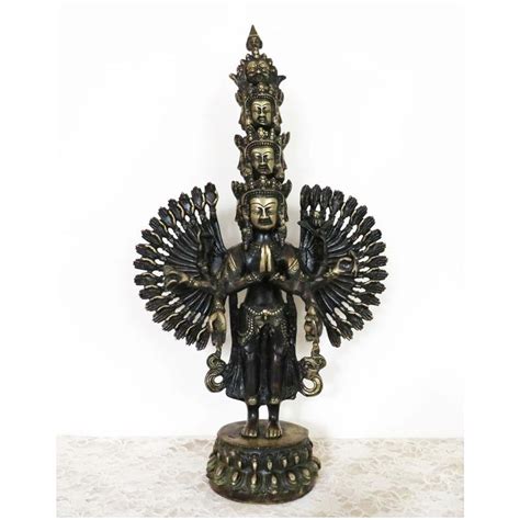 Rare Antique Bronze Tibetan Thousand Armed Avalokiteshvara