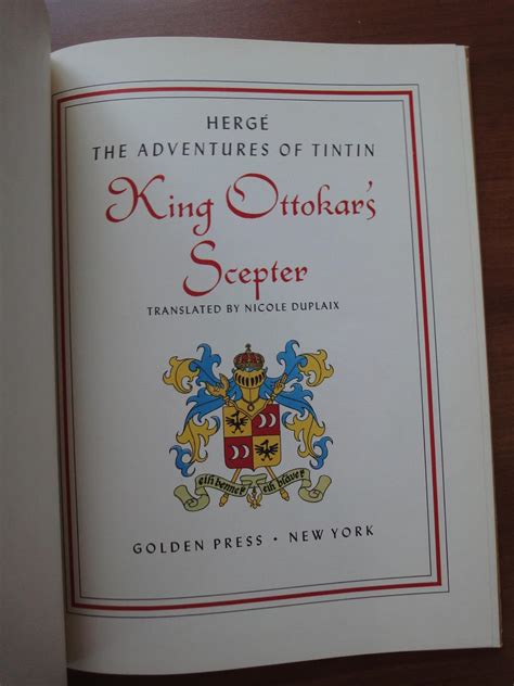 The Adventures Of Tintin King Ottokar S Scepter Sceptre St And