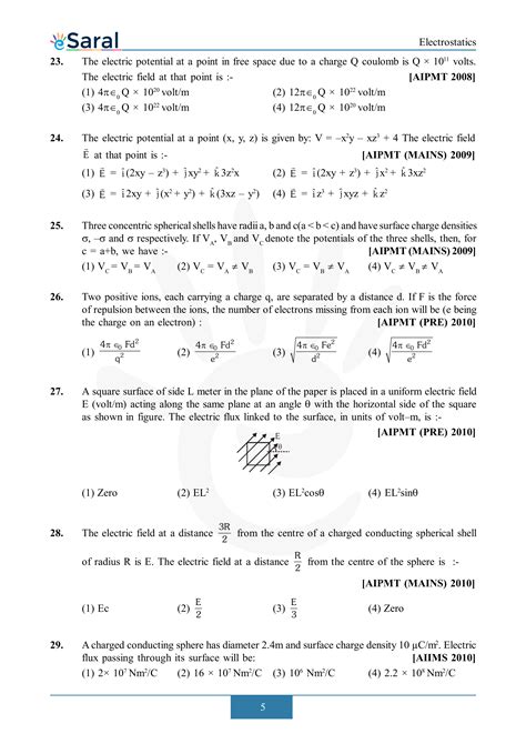 Electrostatics NEET Previous Year Questions With Complete Solutions