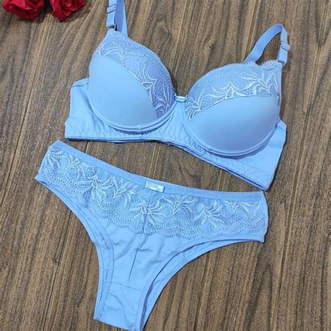 Conjunto Lingerie Plus Size Cris Cor Azul Claro Like You Conjunto De Lingerie Magazine Luiza
