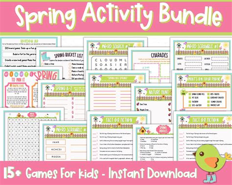 Spring Printable Game Bundle Spring Games For Kids Kids Spring