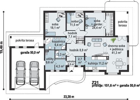 Projekat Kuće S Potkrovljem I Garažom Z21