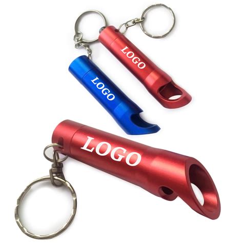 Keychain Aluminum Bottle Opener With Led Flashlight