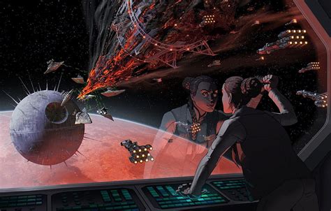 Star Wars Star Destroyer Art Spaceship Leia Organa Death Star