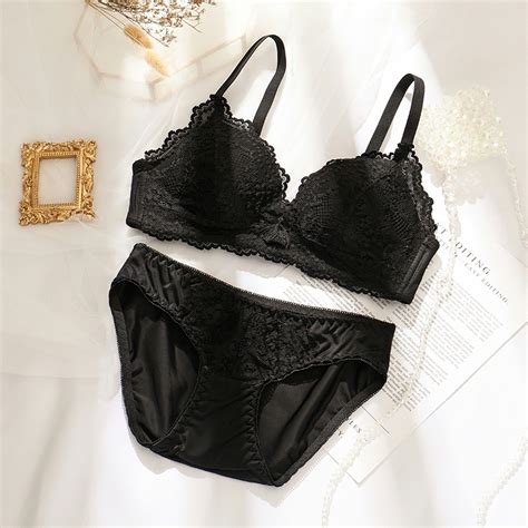 Set Sexy Tassels Lace Lingerie Women Bra Set Summer Soft Thin Cup Student Youth Bralette