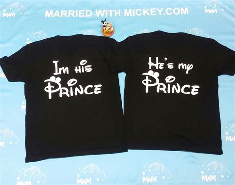 Disney Lgbt Gay Matching Couple Mr Shirts With Mickey Mouse Kissing Im His Prince And Hes My