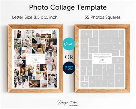 Photo Collage Template Letter Size Canva Collage Template 35 Photo