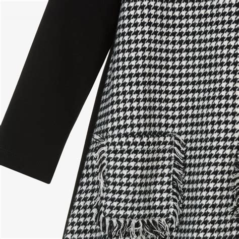 Mayoral Girls Black And Ivory Houndstooth Dress Childrensalon