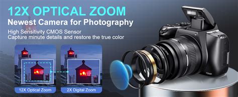 Amazon.com : 4K Digital Camera for Photography & Vlogging, 12X Optical