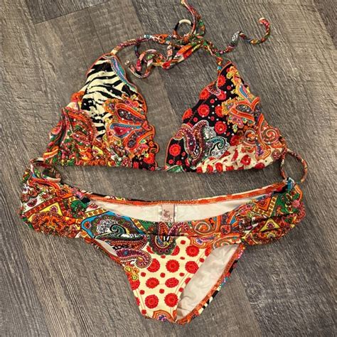 Luli Fama Swim Luli Fama Multicolor Paisley Bikini Sm Bottom Lg Top