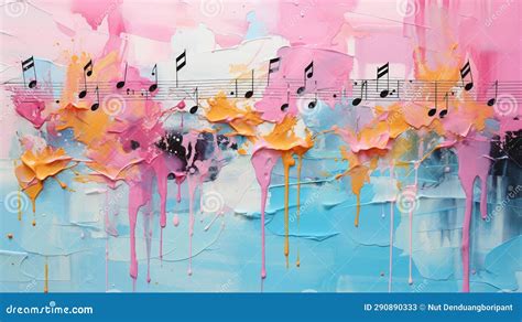 Rhythmic Beats: a Music-Inspired Abstract Drip Painting Stock ...