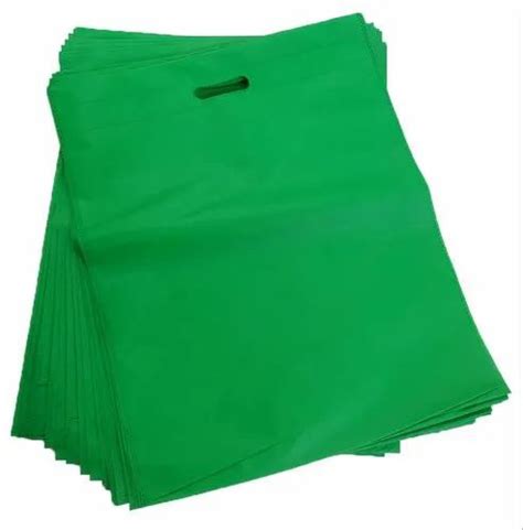 Plain Green D Cut Non Woven Bag For Shopping At Rs 165 Kg In Aligarh