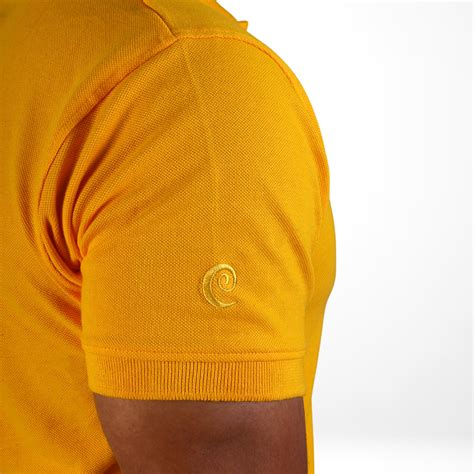 Yellow Polo T-Shirt with Cocktail Embroidery - Cocktail Fashion