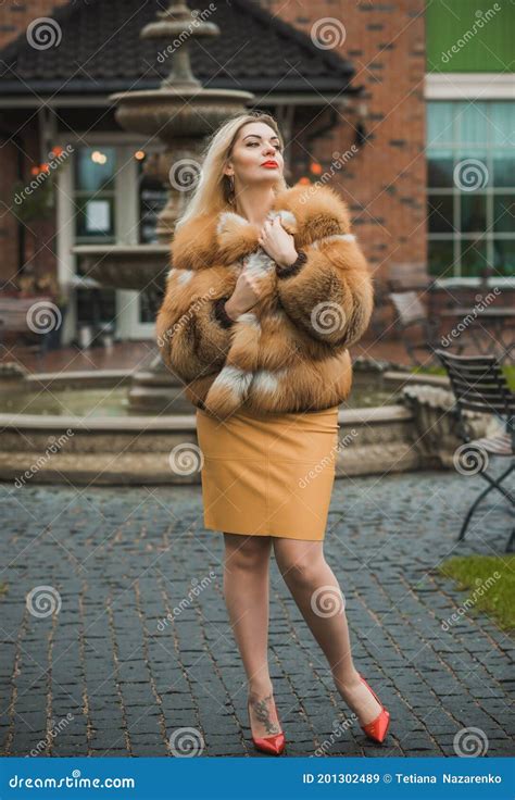 Luxury Fur Coat Concept Woman In Furs Stock Image Image Of T