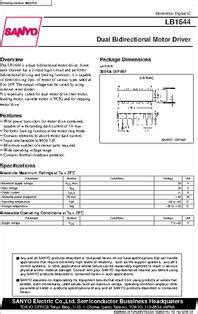 LB1644 datasheet - Dual Bidirectional Motor Driver