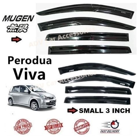 Perodua Viva Mugen Door Visor Normal Small Door Visor Air Press 4 PCS