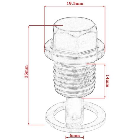 X Red M X Engine Magnetic Oil Drain Plug Screw Bolt Oil Drain