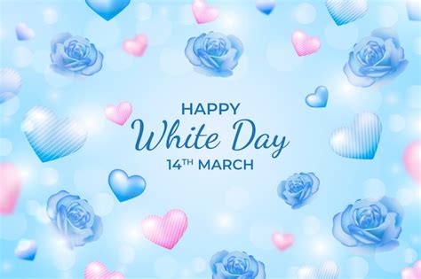 Free Vector | Realistic white day celebration background