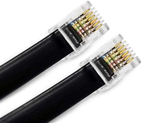 (2 Pack) 2 Feet RJ12 6P6C Data Cable, Male to Male 24" Modular Data ...