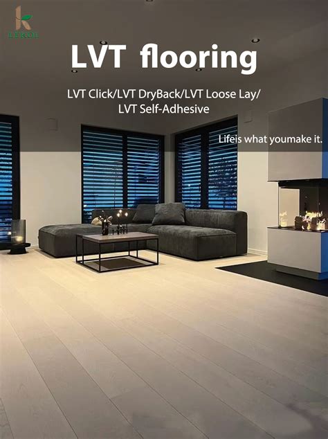 Modern Waterproof Fire Resistant Easy Stall Lvt glue down lvt dry back ...