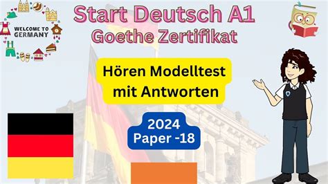 Goethe German Language A1 Zertifikat Start Deutsch Hören Modelltest mit