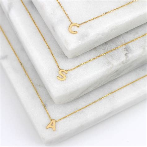 Ct Gold Mini Initial Necklace By Hurleyburley