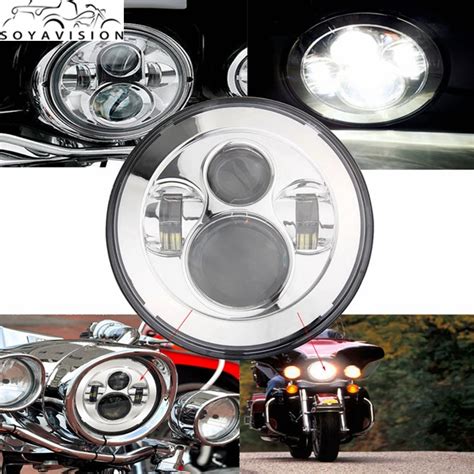 Chrome Polegada Farol Da Motocicleta Led Farol Da Motocicleta H