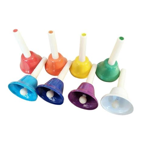 8x Hand Bells Colorful Handbells Musical Instrument for Holiday Party ...