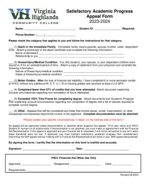 Fillable Online Fa Satisfactory Academic Progress Appeal Form Fax