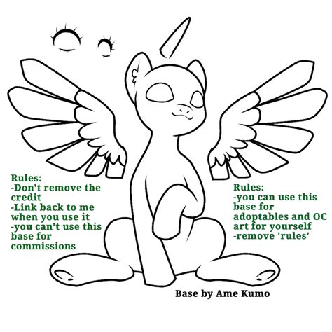 Sitting pony base (ftu) by Ame-Kumo on DeviantArt