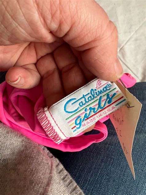 1980s 90s Hot Pink Girls One Piece Tank Swimsuits Est 12 14 Etsy