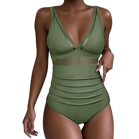 Jsheng Bikini Swimsuit For Women One Piece Women S Fashion Solid Color Tight Fitting And