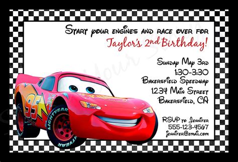 Free Printable Disney Cars Birthday Party Invitations Printable