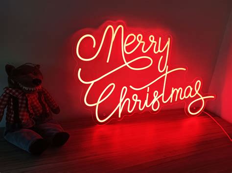 Merry Christmas Neon Sign Custom Led Neon Signs Light Party Etsy