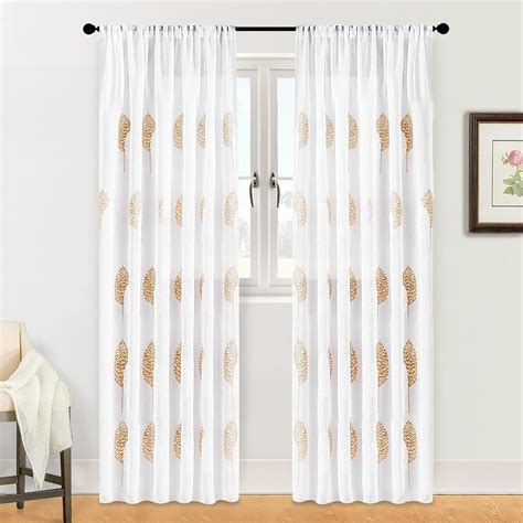 Amazon Mrtrees Sheer Curtain Panels Gold Bedroom Livingroom