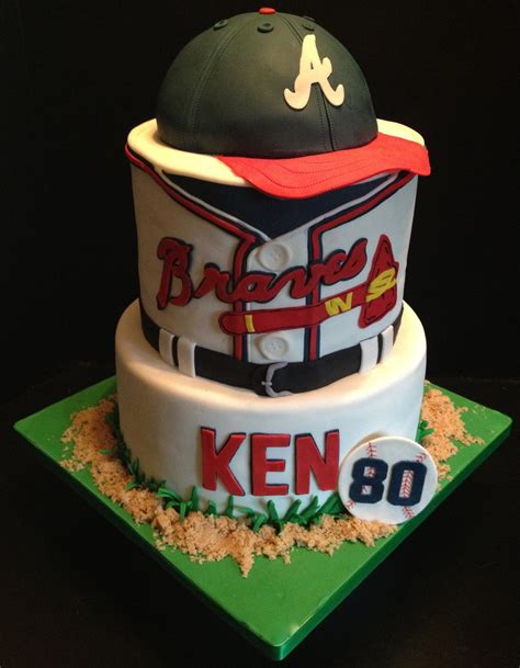 Atlanta Braves Baseball Birthday Cake Cap Is Done With The Wilton Sport ...