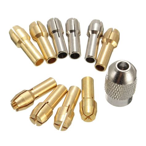 10 Piece Metal Drill Chuck Collet Set With Screw Rotary Tool Digital