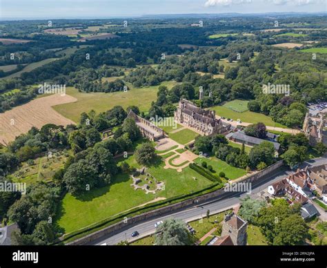 Aerial view Battle Abbey, 1066 Battle of Hastings site, Battle, East ...