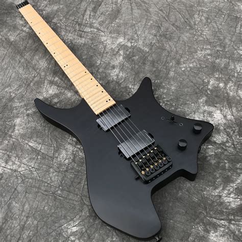 Grote New Headless Electric Guitar With Flamed Maple Satin Finish Black Color Black Hardware