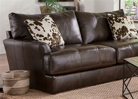 Italian Leather Sofa Set with Faux Cowhide Pillows | On Sale | Free ...