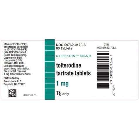 Tolterodine Tar 1mg Rx Products