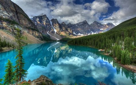 4597292 Nature Moraine Lake Landscape Canada Sky HDR Forest