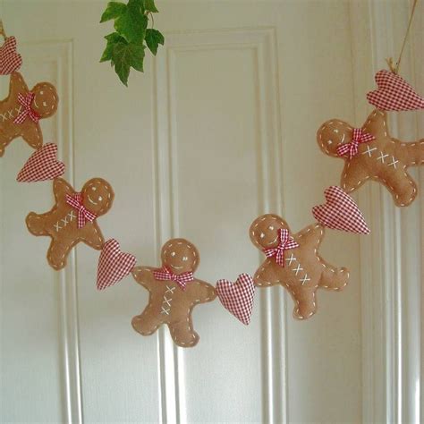 Felt Gingerbread Man Garland Felt Christmas Ornaments Xmas Crafts