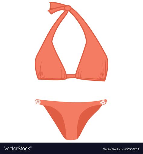 Image A Bikini Swimsuit In Bright Orange Vector Image