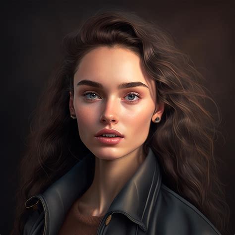 Premium Photo Portrait Of A Beautiful Brunette Girl With Curly Hair