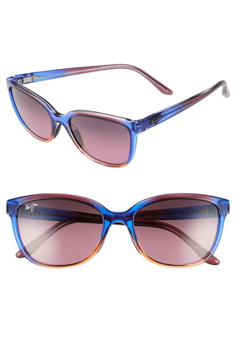 Maui Jim Synthetic Honi 54mm Polarized Cat Eye Sunglasses - Sunset/ Maui Rose in Blue - Save 8% ...