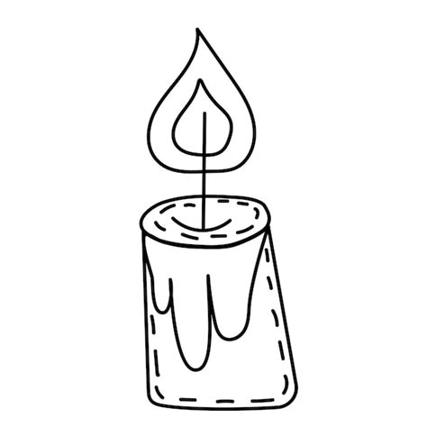 Premium Vector Candle Doodle Sketchoutline Vector Isolated